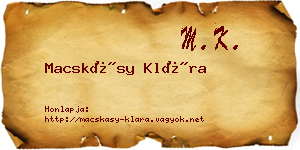 Macskásy Klára névjegykártya