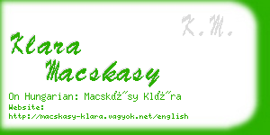 klara macskasy business card